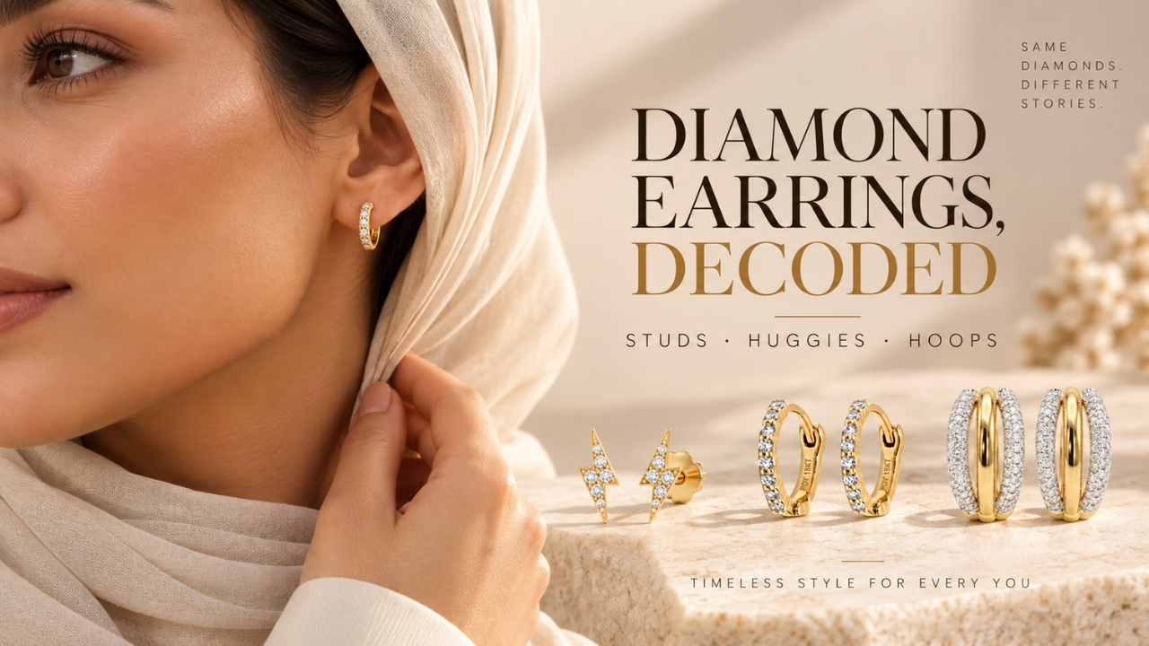 Diamond Earrings Guide | Studs, Huggies & Hoops UAE