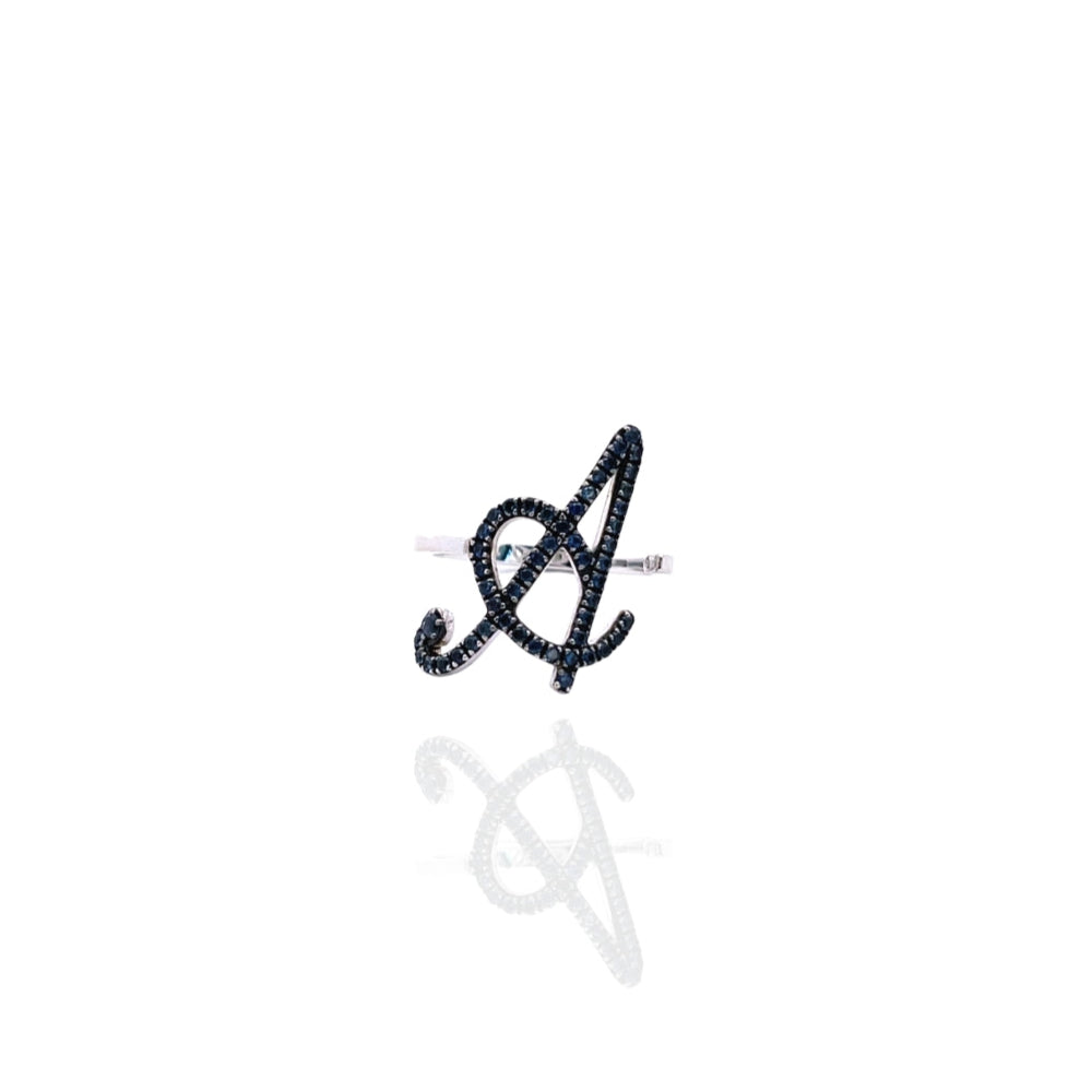 Zeeana Statement Alphabet Ring
