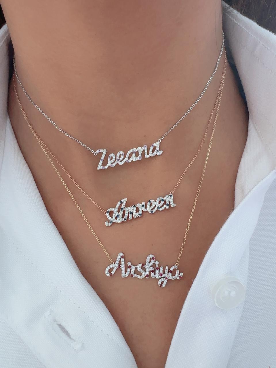 Zeeana Birthstone Diamond Necklace
