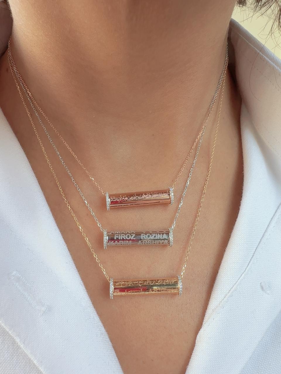 Zeeana Engraving Diamond Necklace