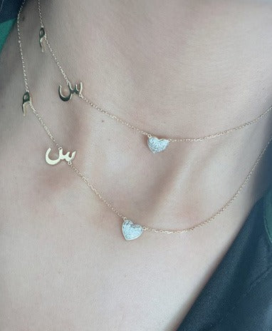 Zeeana Diamond Alphabets Necklace