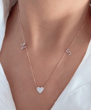 Zeeana Diamond Alphabets Necklace