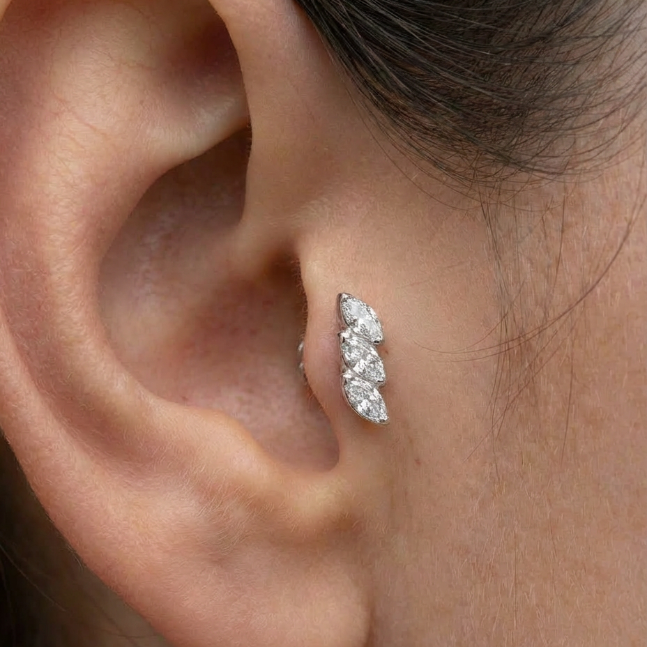 Timeless essentials Three Marquise Earring