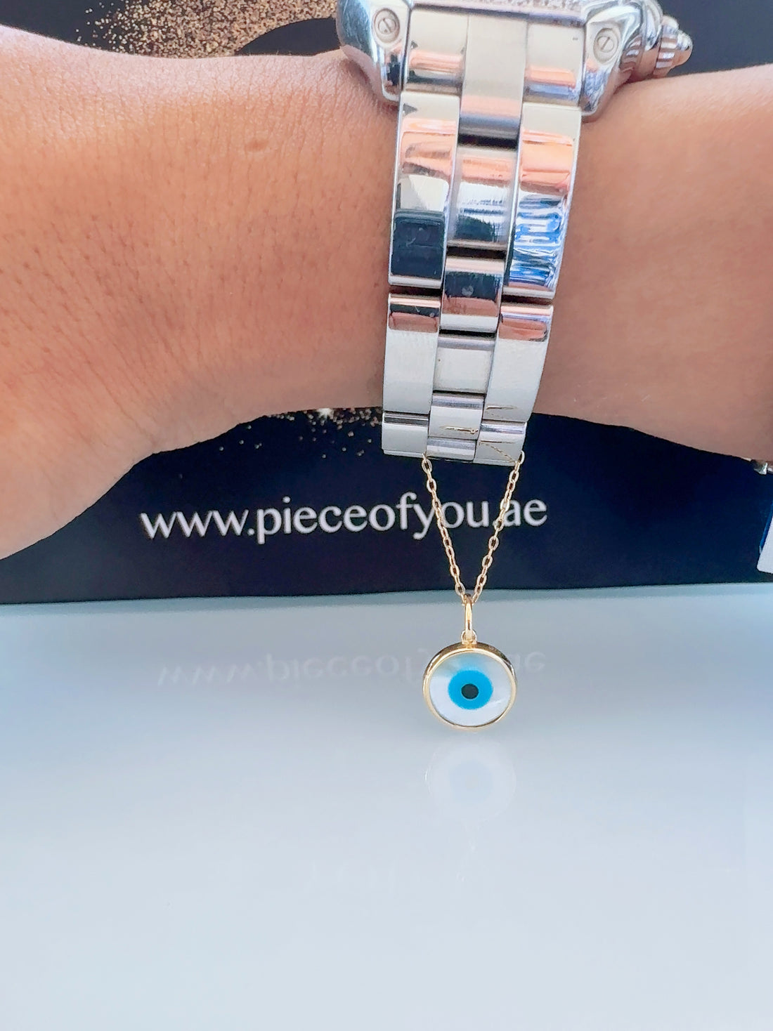 Protection Round Evil Eye Watch Charm