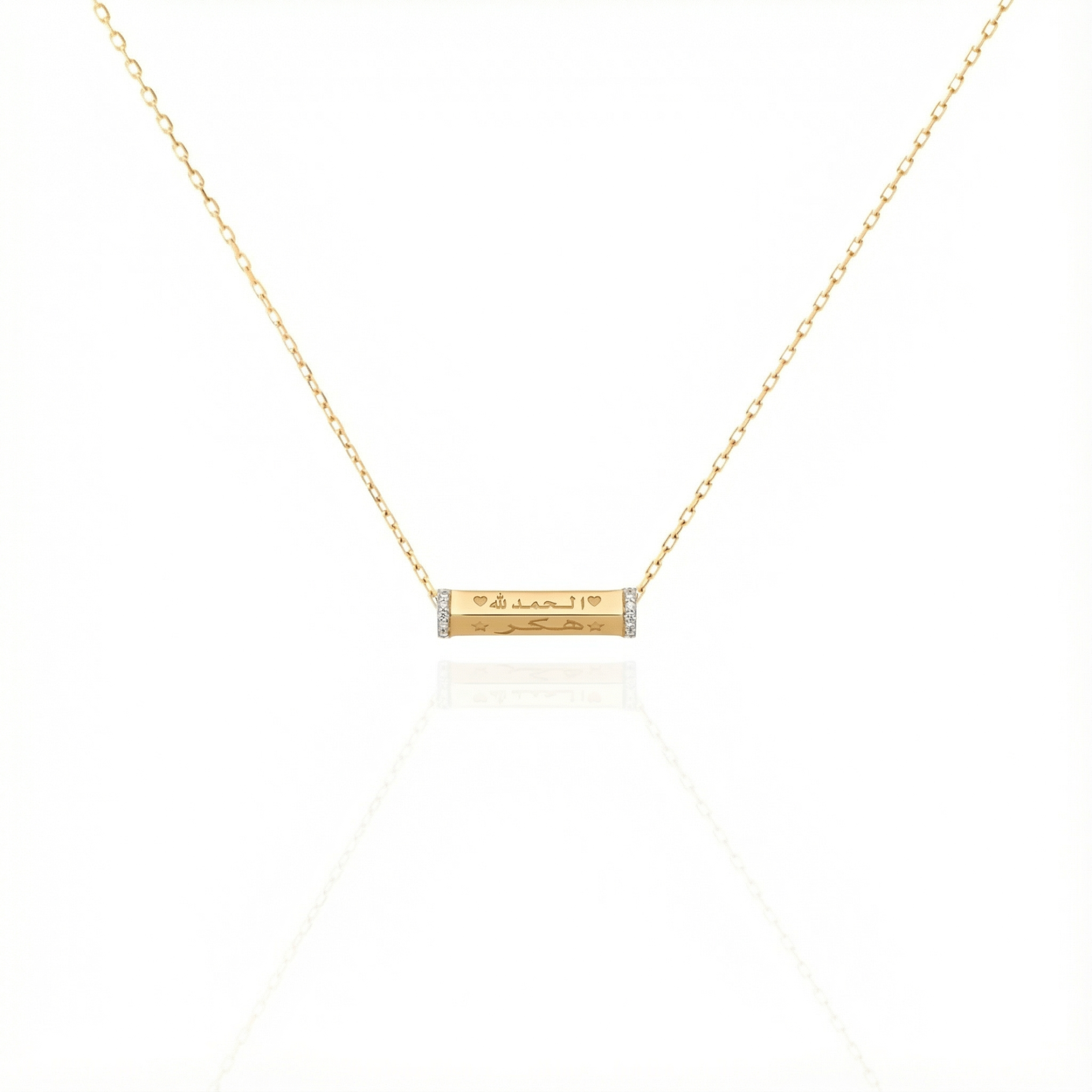 Zeeana Engraving Diamond Necklace