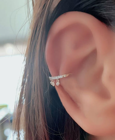 Timeless essentials Dangling Diamond Ear Cuff
