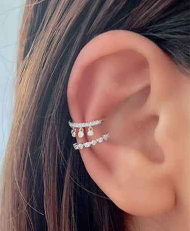 Timeless essentials Dangling Diamond Ear Cuff