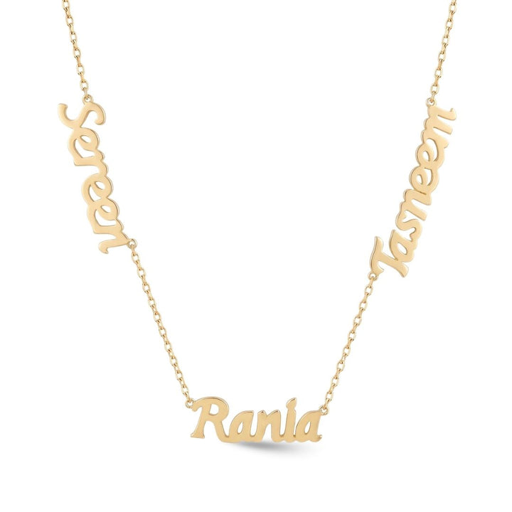 Zeeana Three Name Necklace