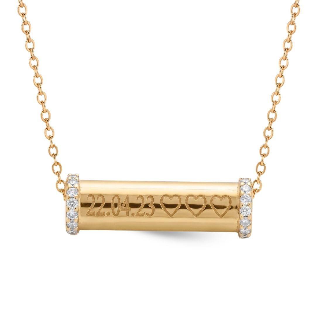 Zeeana Engraving Diamond Necklace