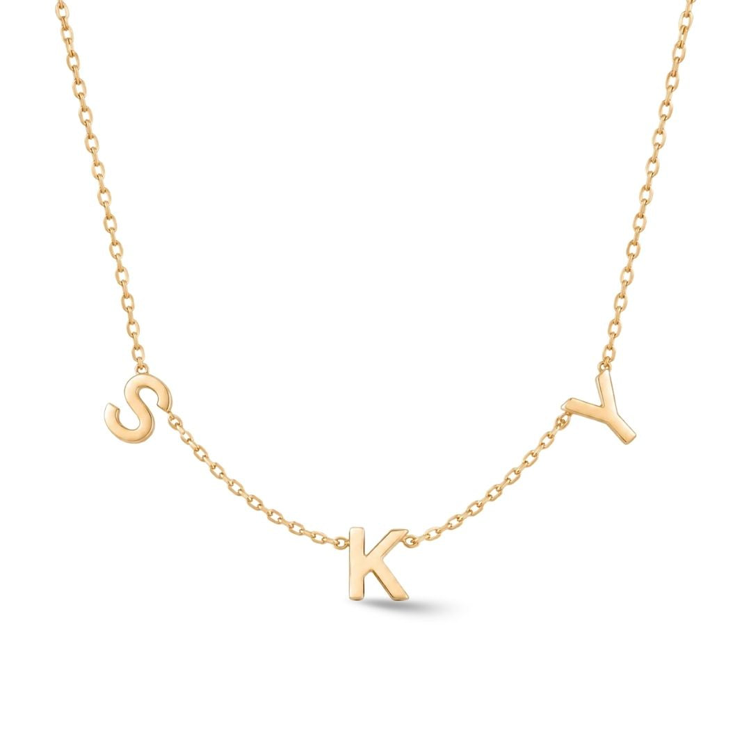 Zeeana Spaced Out Initial Necklace