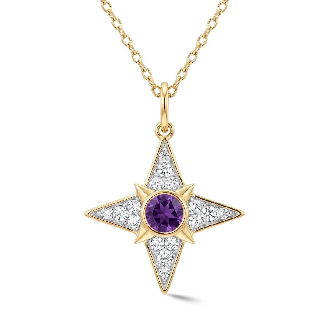 Zeeana Star With Birthstone Necklace