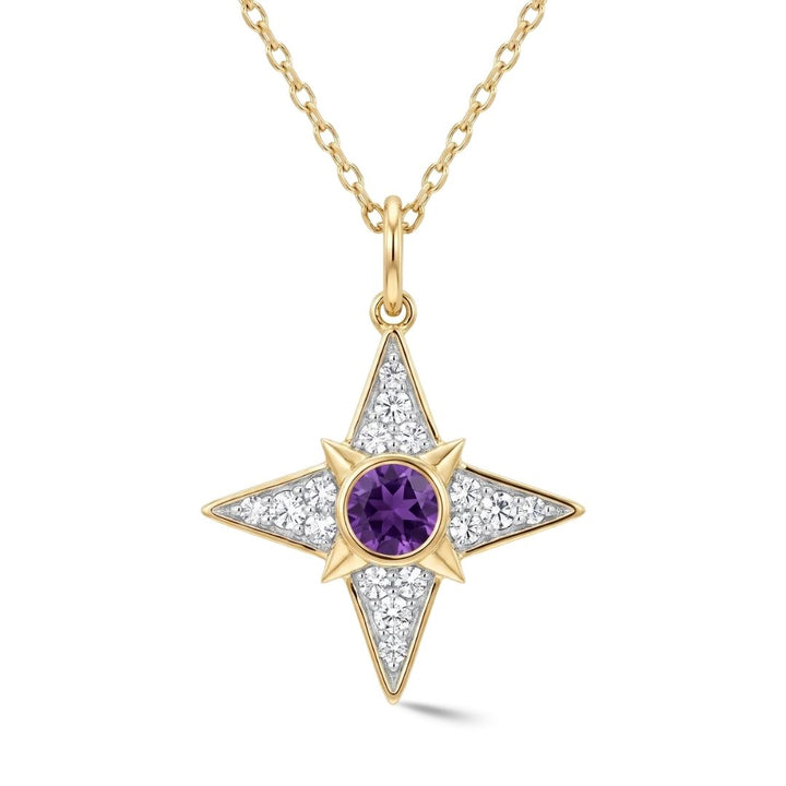Zeeana Star With Birthstone Necklace