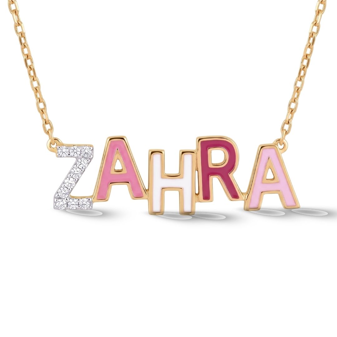 Zeeana Diamond and Enamel Necklace