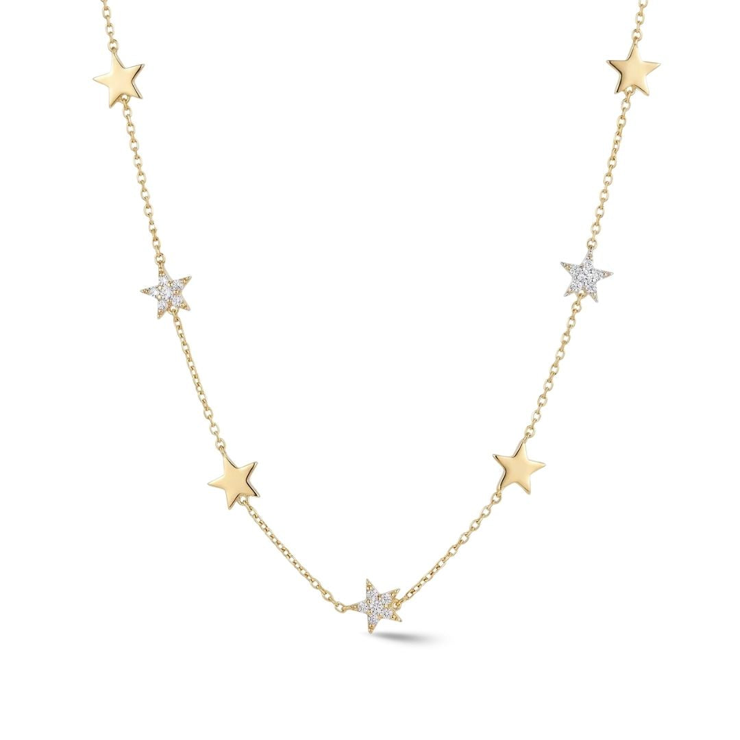 Timeless essentials Multi- Star Chain Necklace