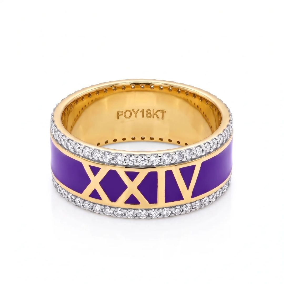 Zeeana Roman Number Date Ring