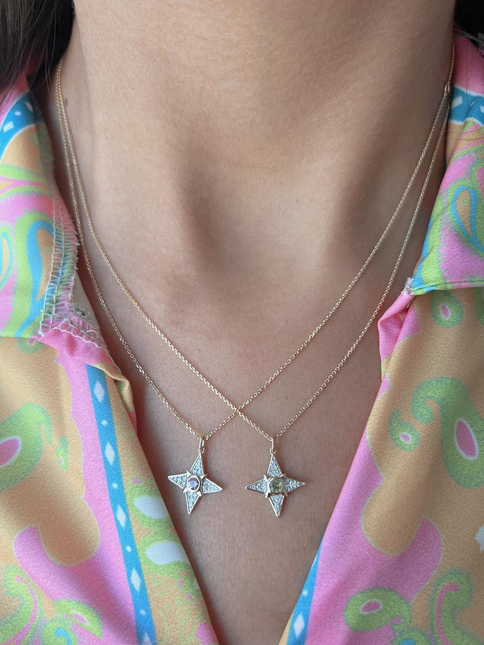 Zeeana Star With Birthstone Necklace