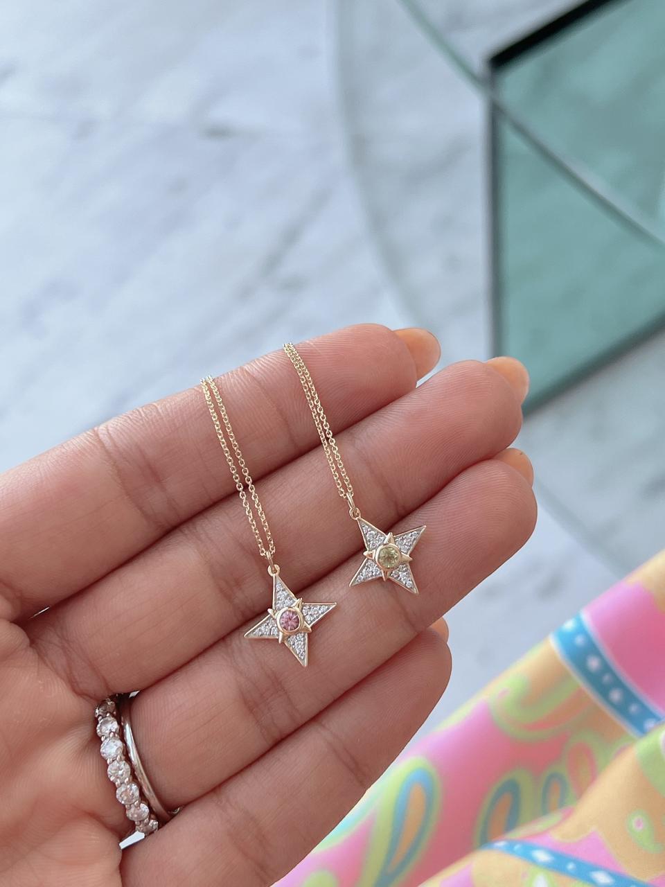 Zeeana Star With Birthstone Necklace