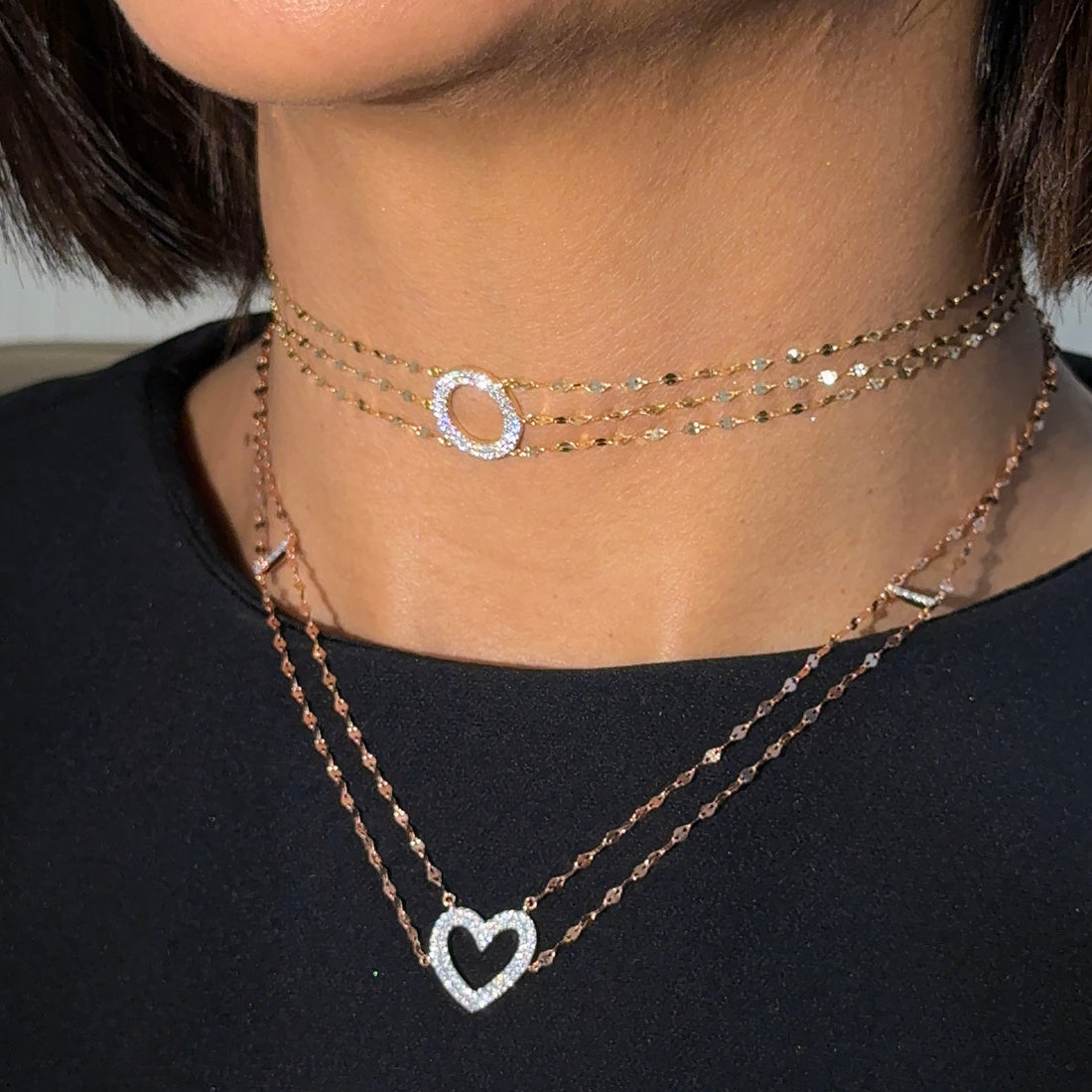 Aurelia Halo Triple-Strand Choker