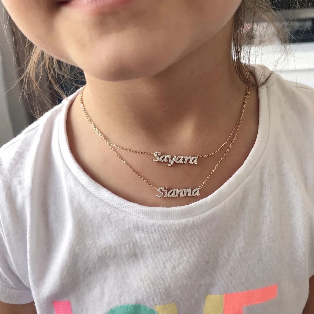 Tiny Treasures Diamond Name Necklace