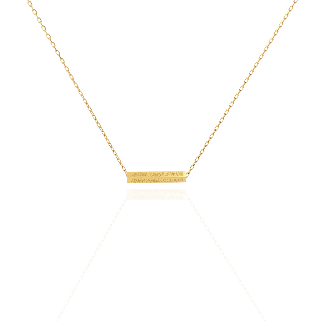 Zeeana Four Side Engraving 3D Bar Necklace