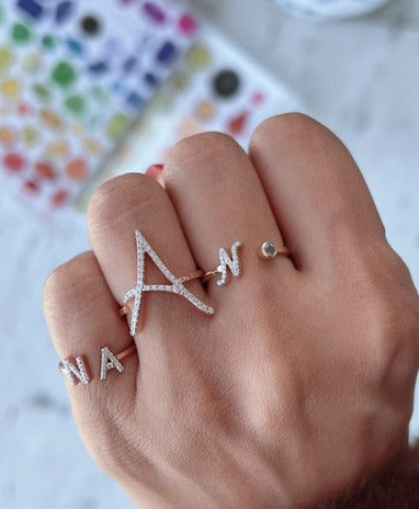 Zeeana Alphabet and Birthstone Ring