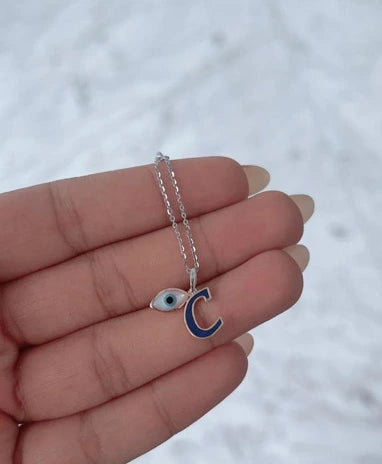 Amara One Alphabet and Evil Eye Gold Watch Charm - PieceOfYou