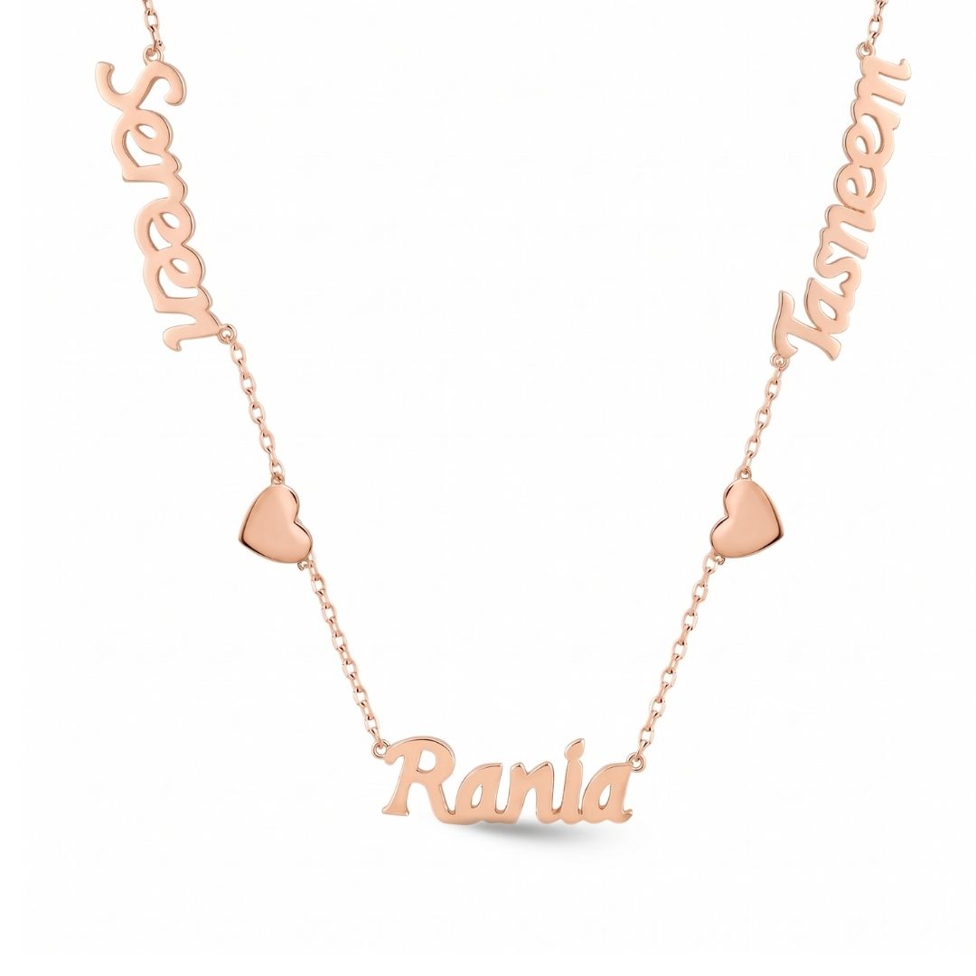 Zeeana Three Name Necklace