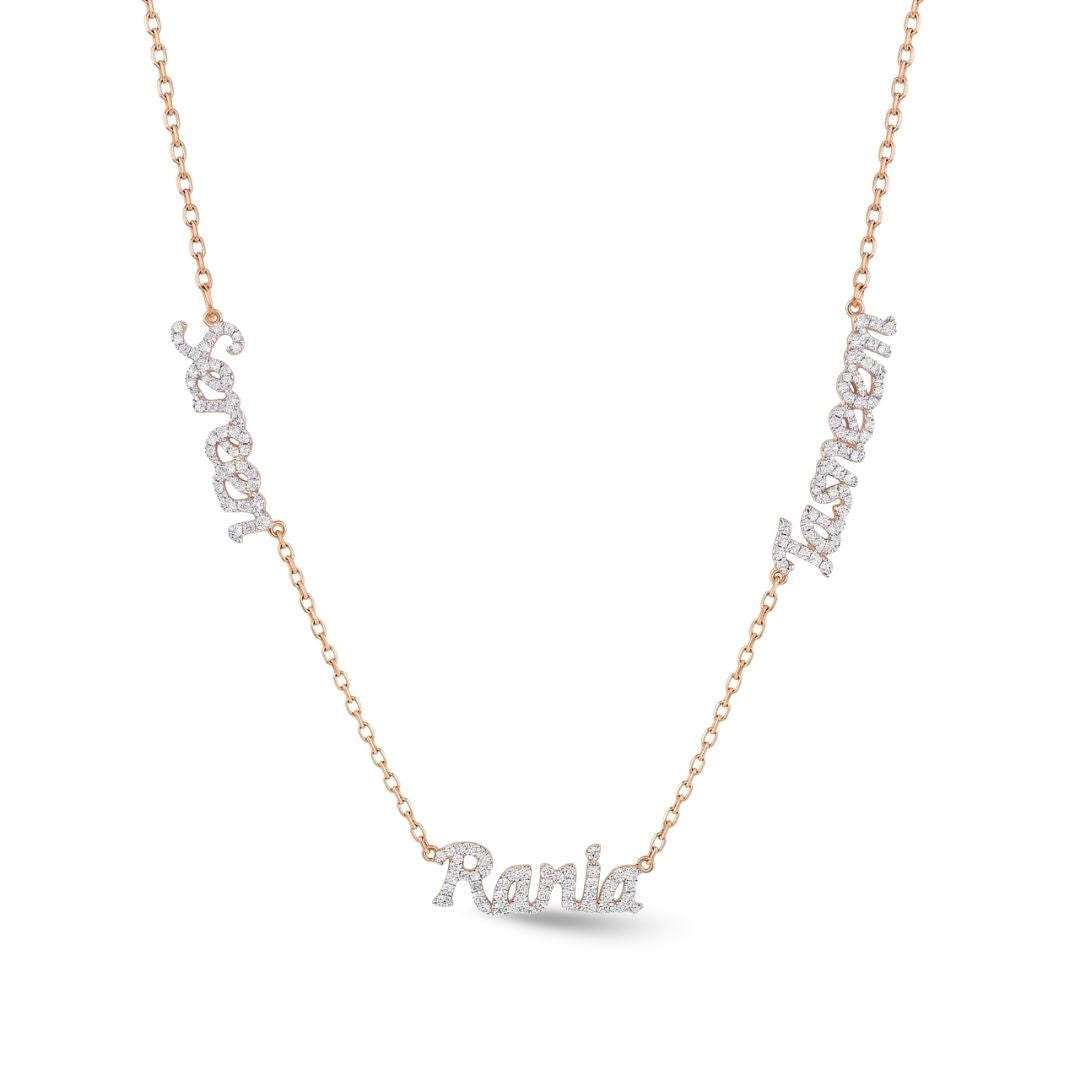 Zeeana Three Name Necklace