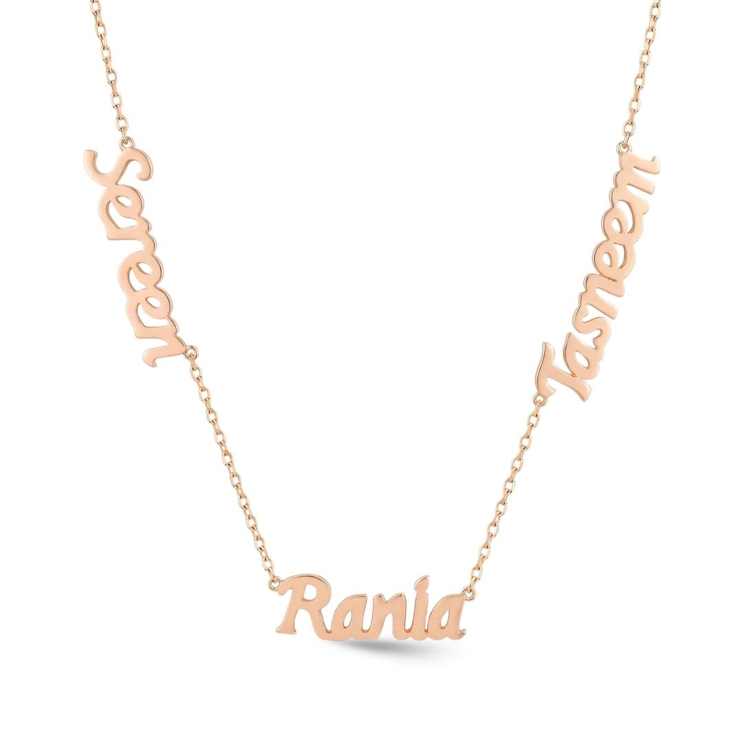 Zeeana Three Name Necklace