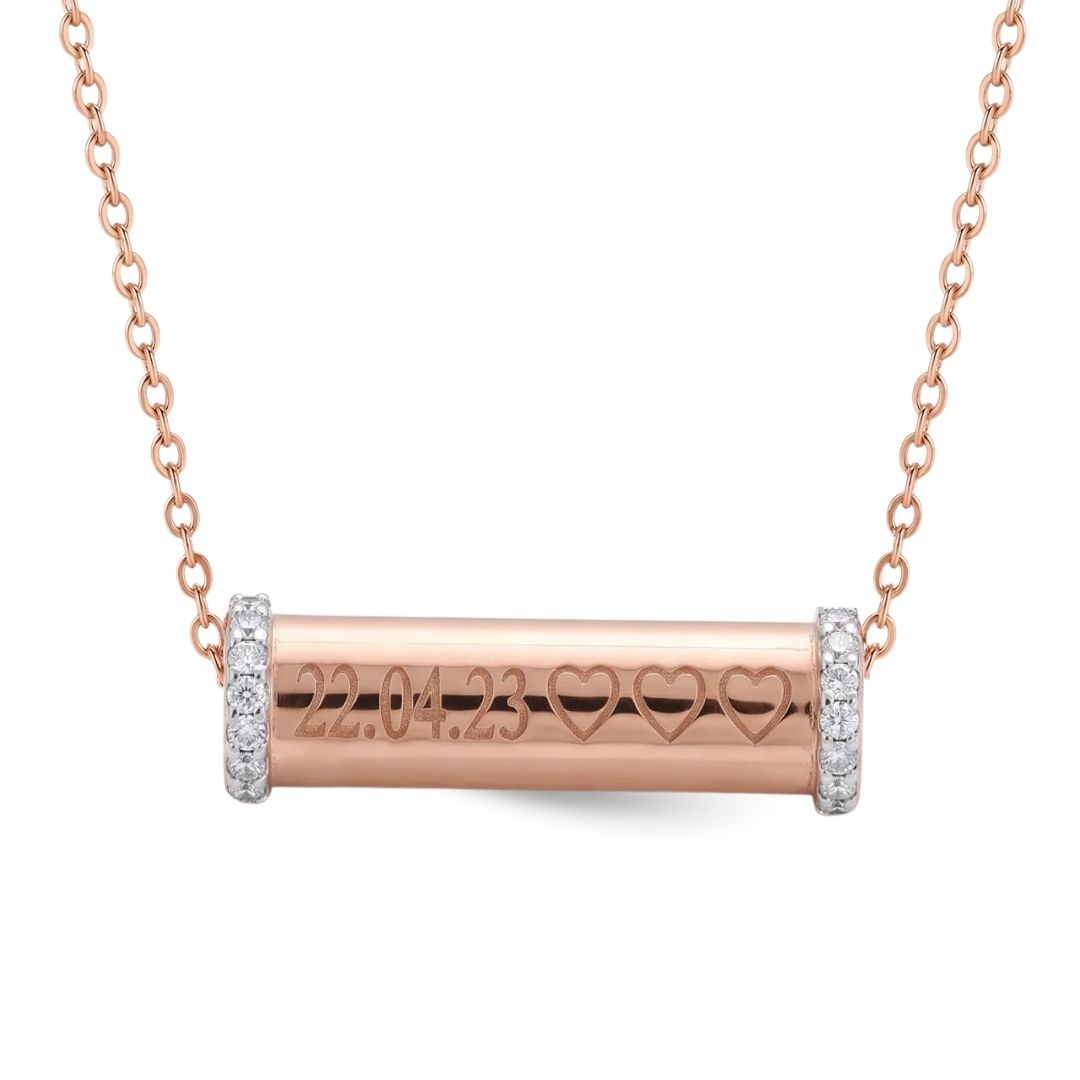 Zeeana Engraving Diamond Necklace