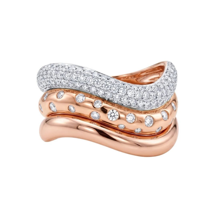 Jumbo Trio Wave Diamond Ring