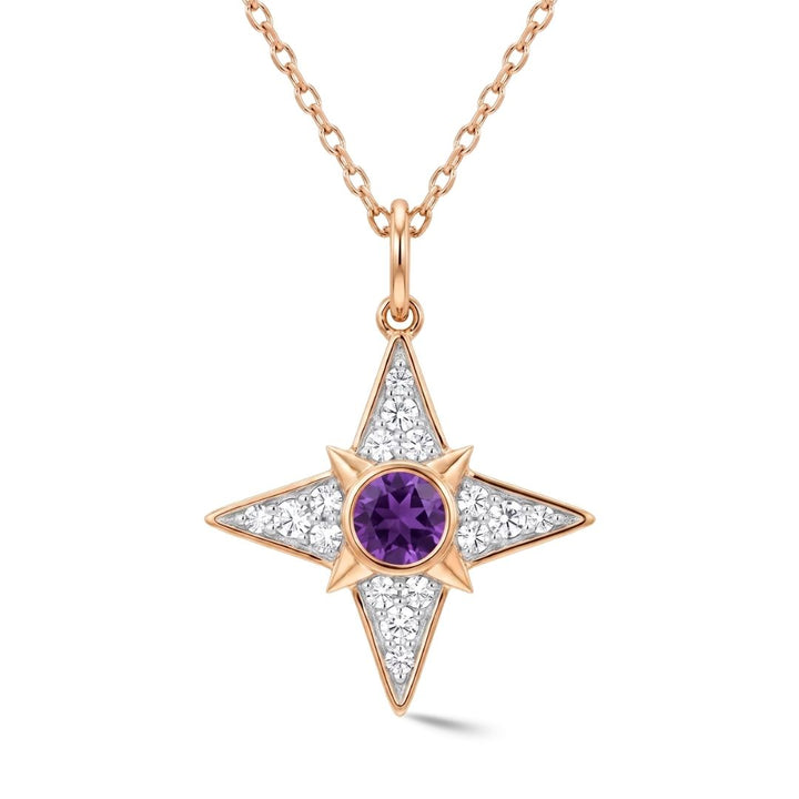 Zeeana Star With Birthstone Necklace