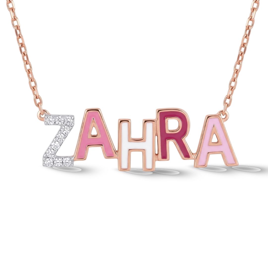 Zeeana Diamond and Enamel Necklace