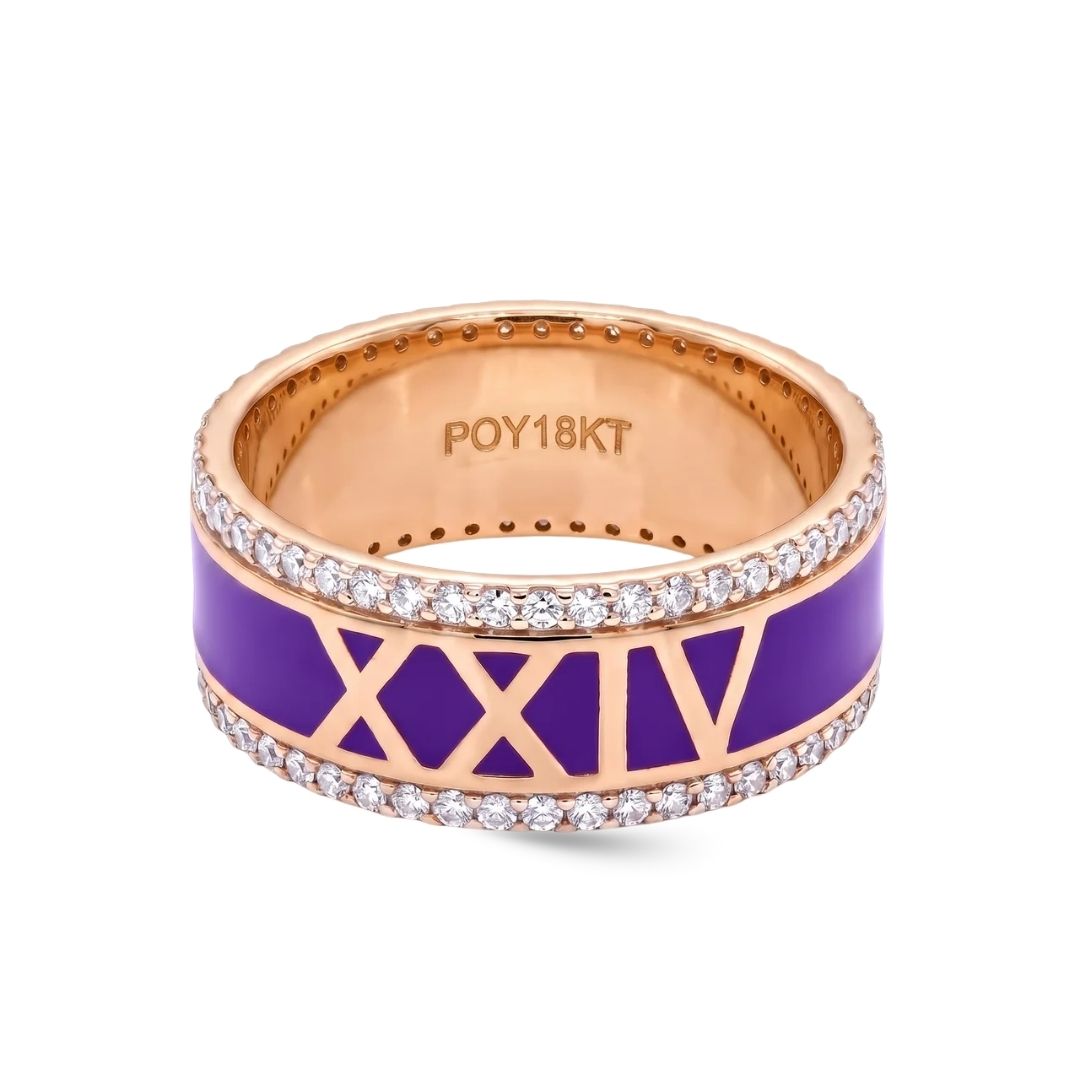 Zeeana Roman Number Date Ring