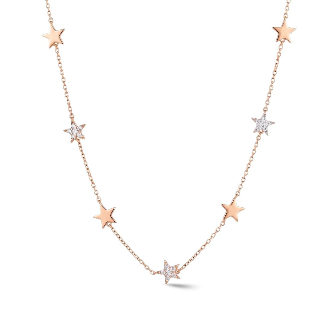 Timeless essentials Multi- Star Chain Necklace