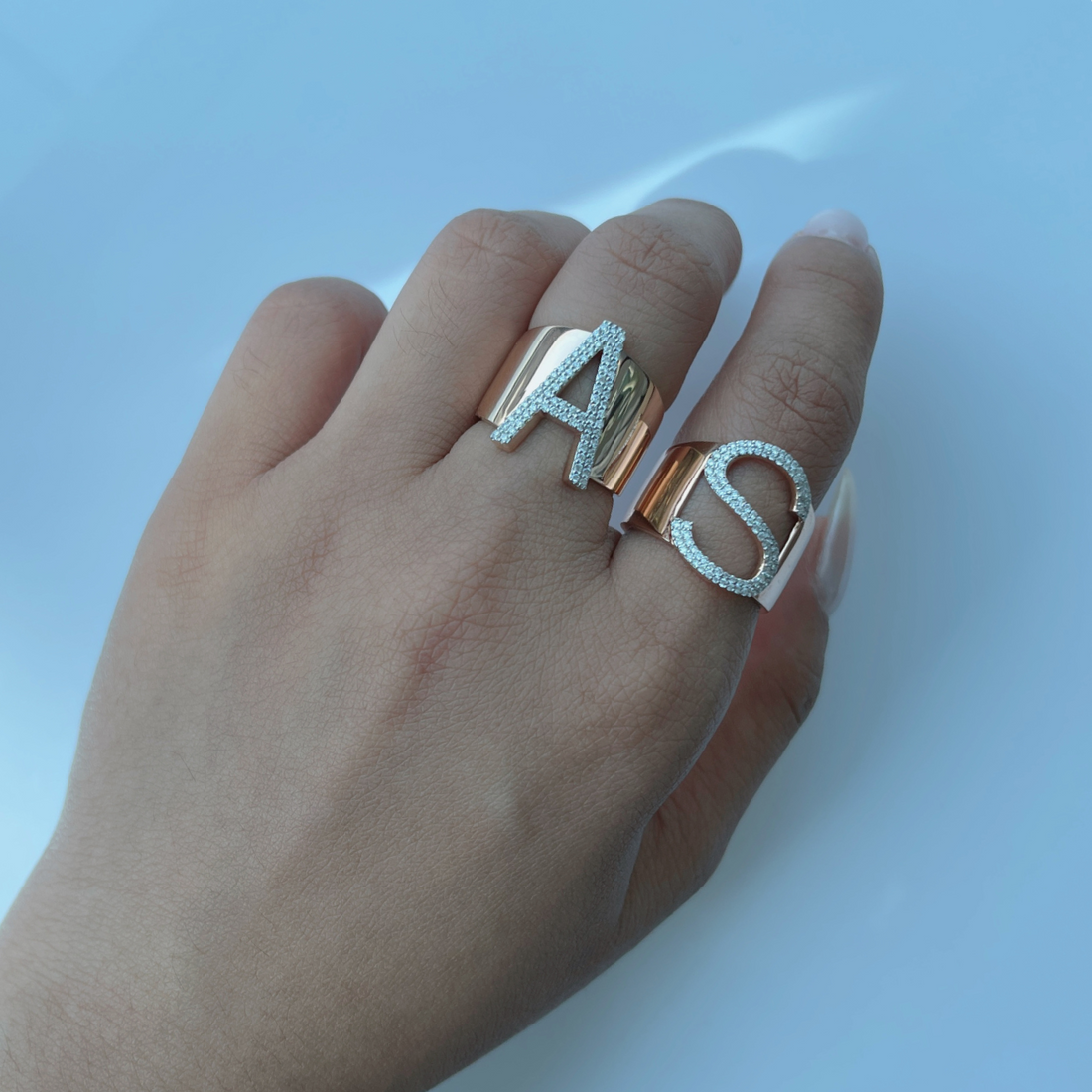 Zeeana Icon Initial Ring