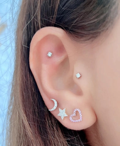 Timeless essentials Moon Star Ear Studs