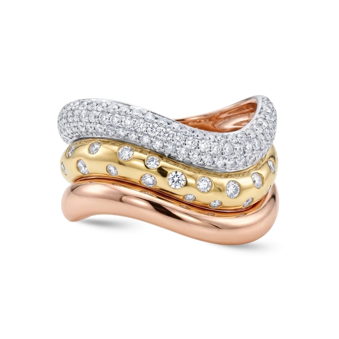 Jumbo Trio Wave Diamond Ring