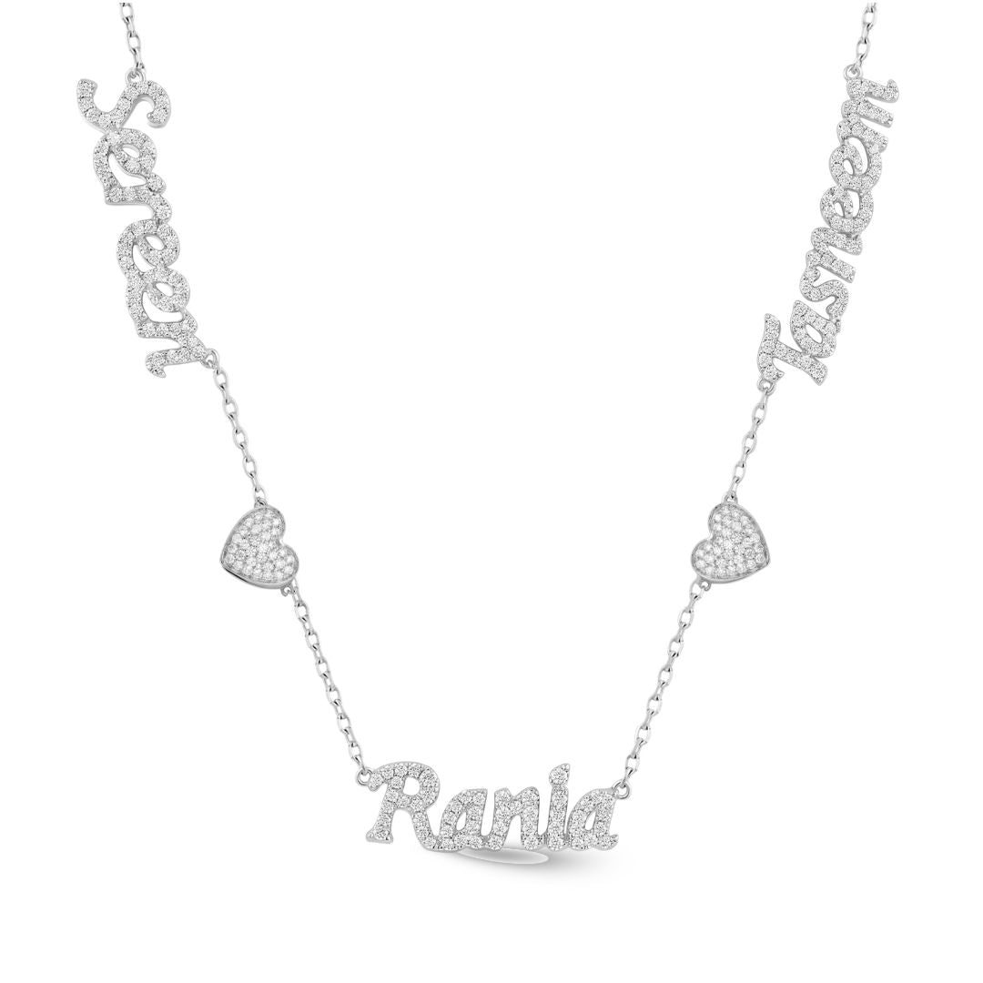 Zeeana Three Name Necklace
