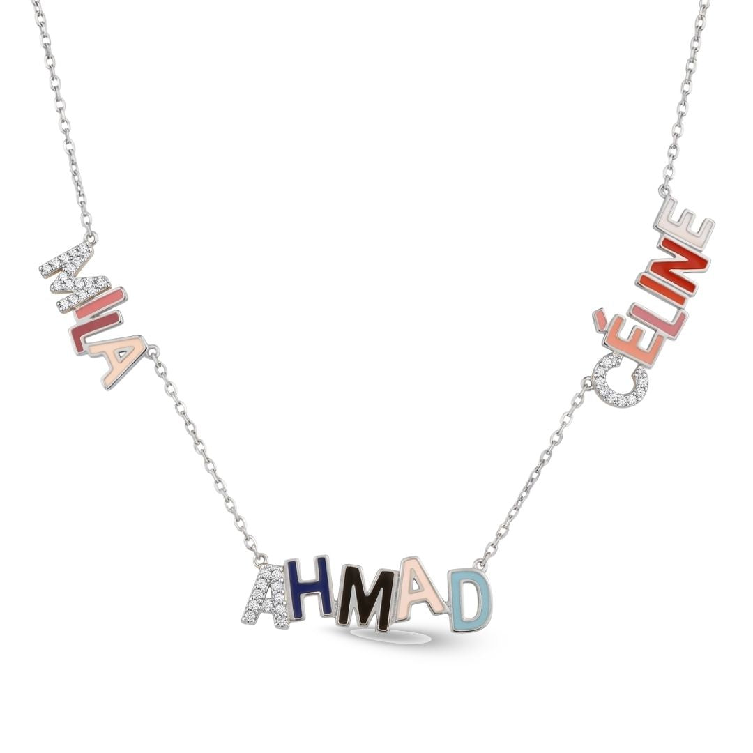 Zeeana Three Name Necklace