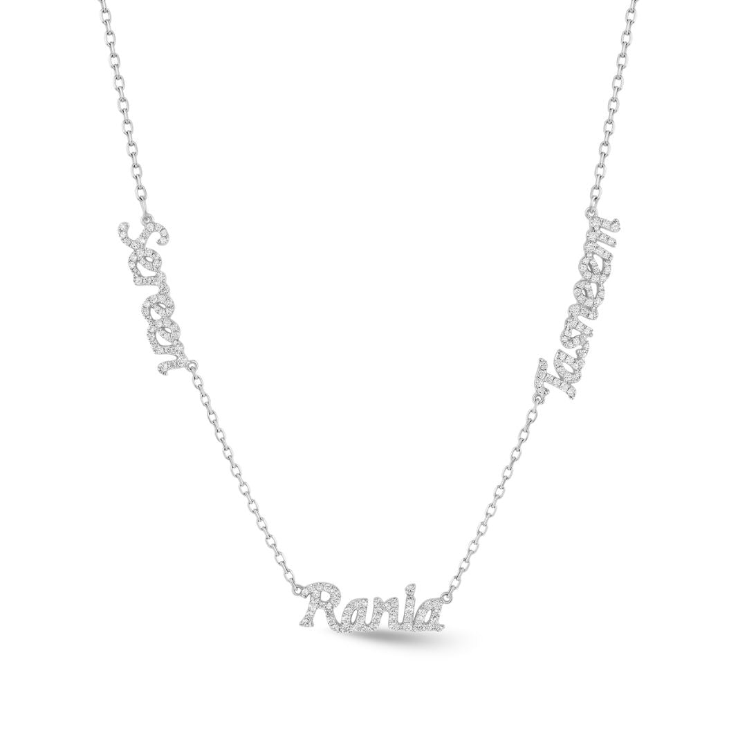 Zeeana Three Name Necklace