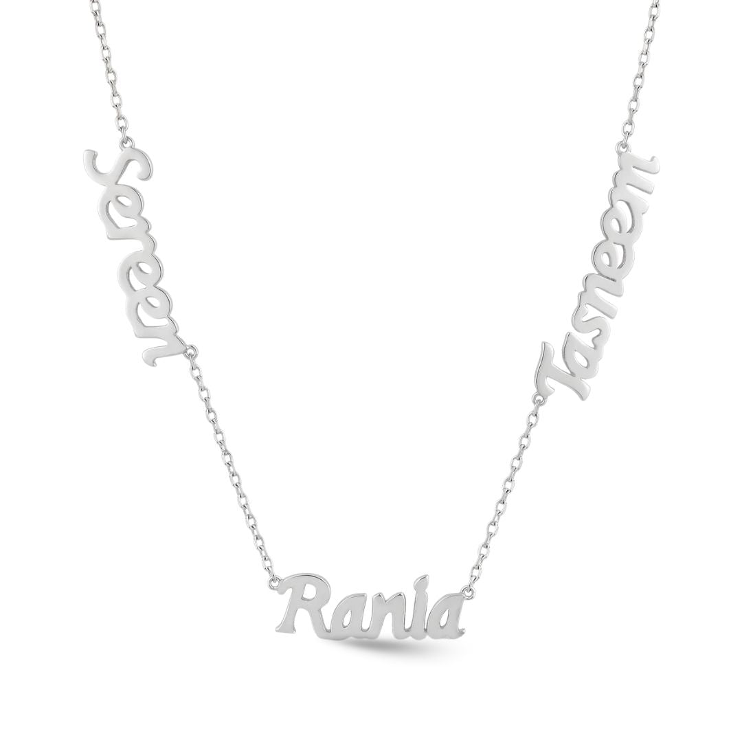 Zeeana Three Name Necklace