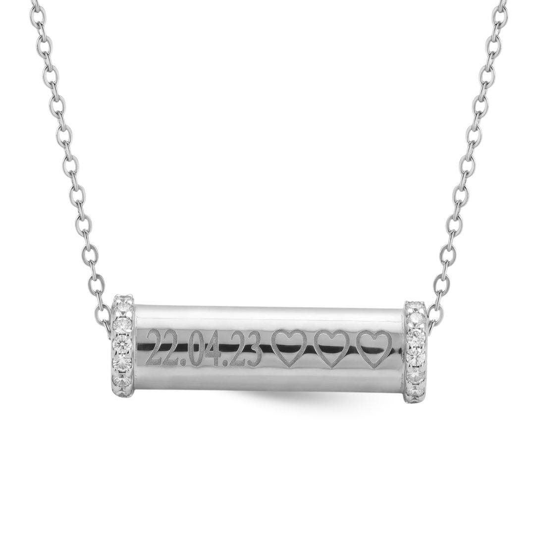 Zeeana Engraving Diamond Necklace