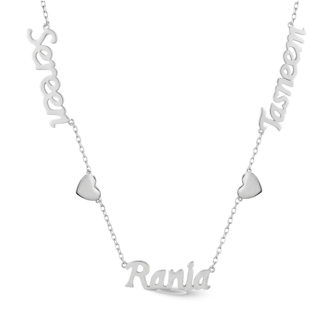 Zeeana Three Name Necklace