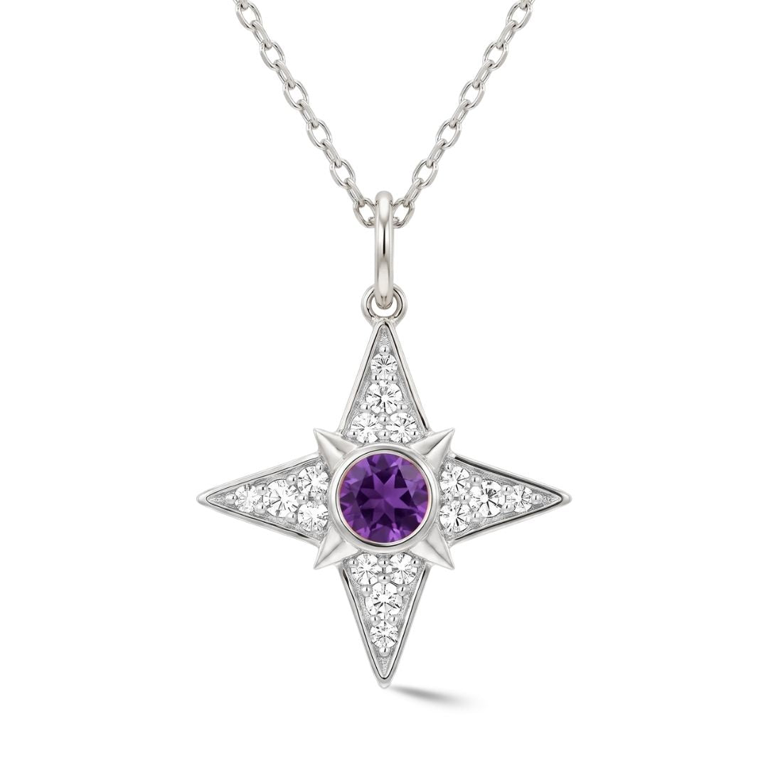 Zeeana Star With Birthstone Necklace
