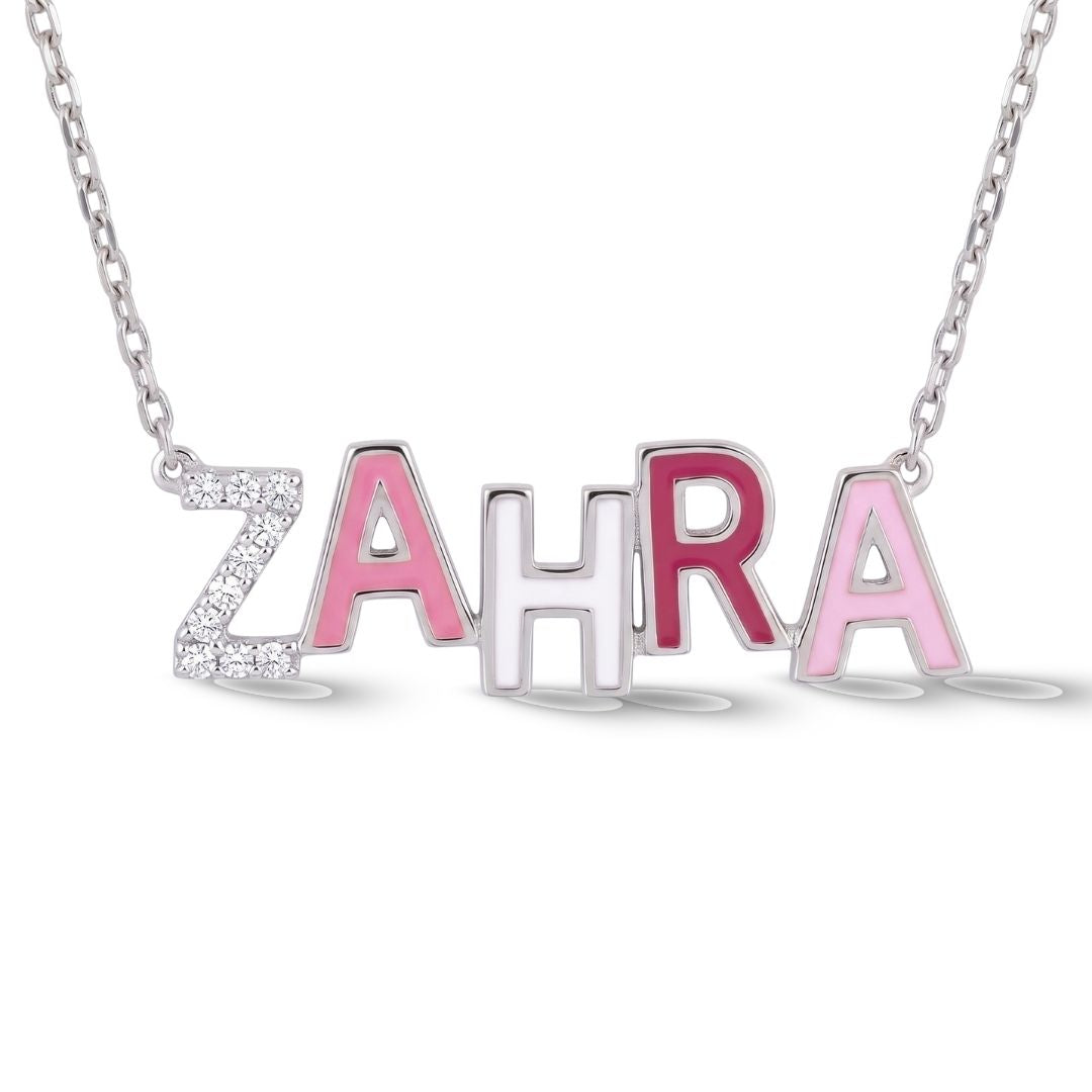 Zeeana Diamond and Enamel Necklace