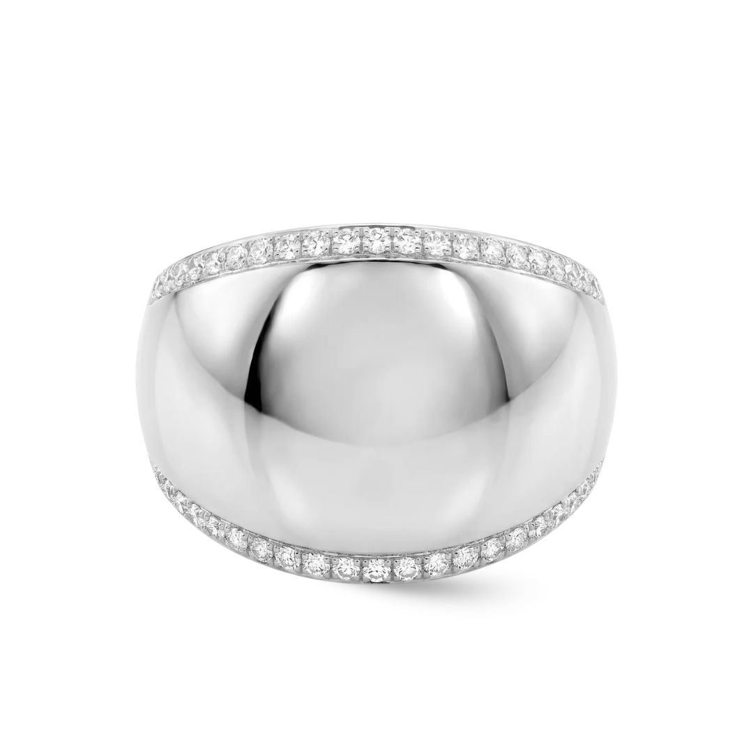 Gilded Chunky Diamond Statement Ring