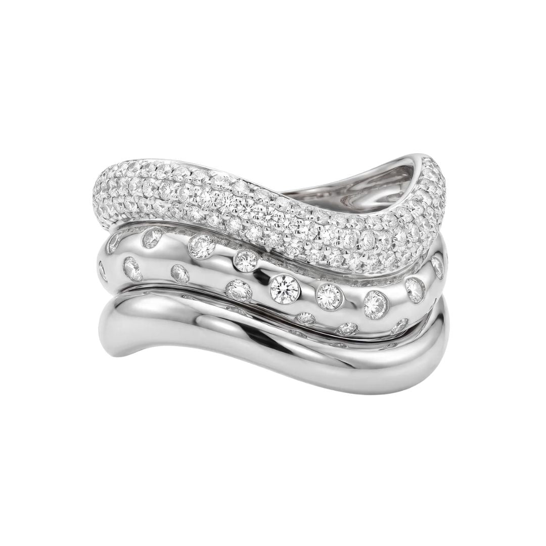 Jumbo Trio Wave Diamond Ring