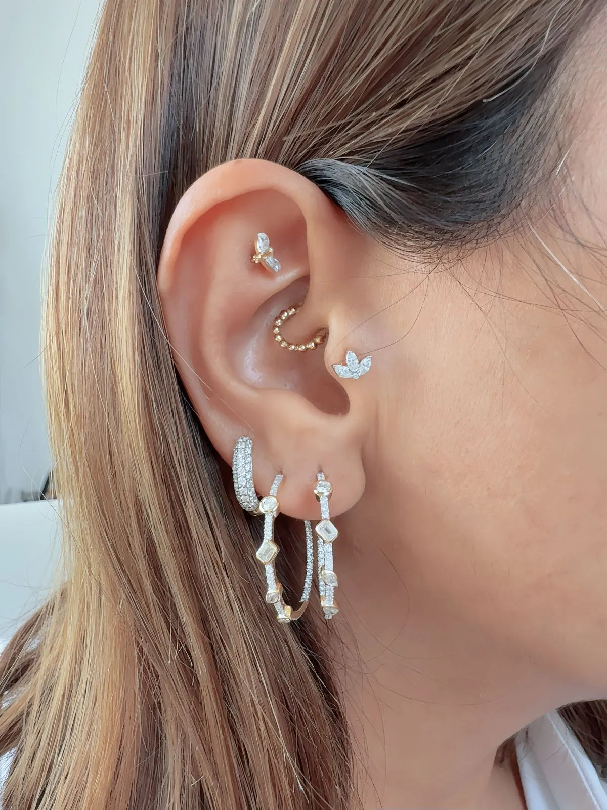 Timeless essentials Multi Shape Diamond Hoops