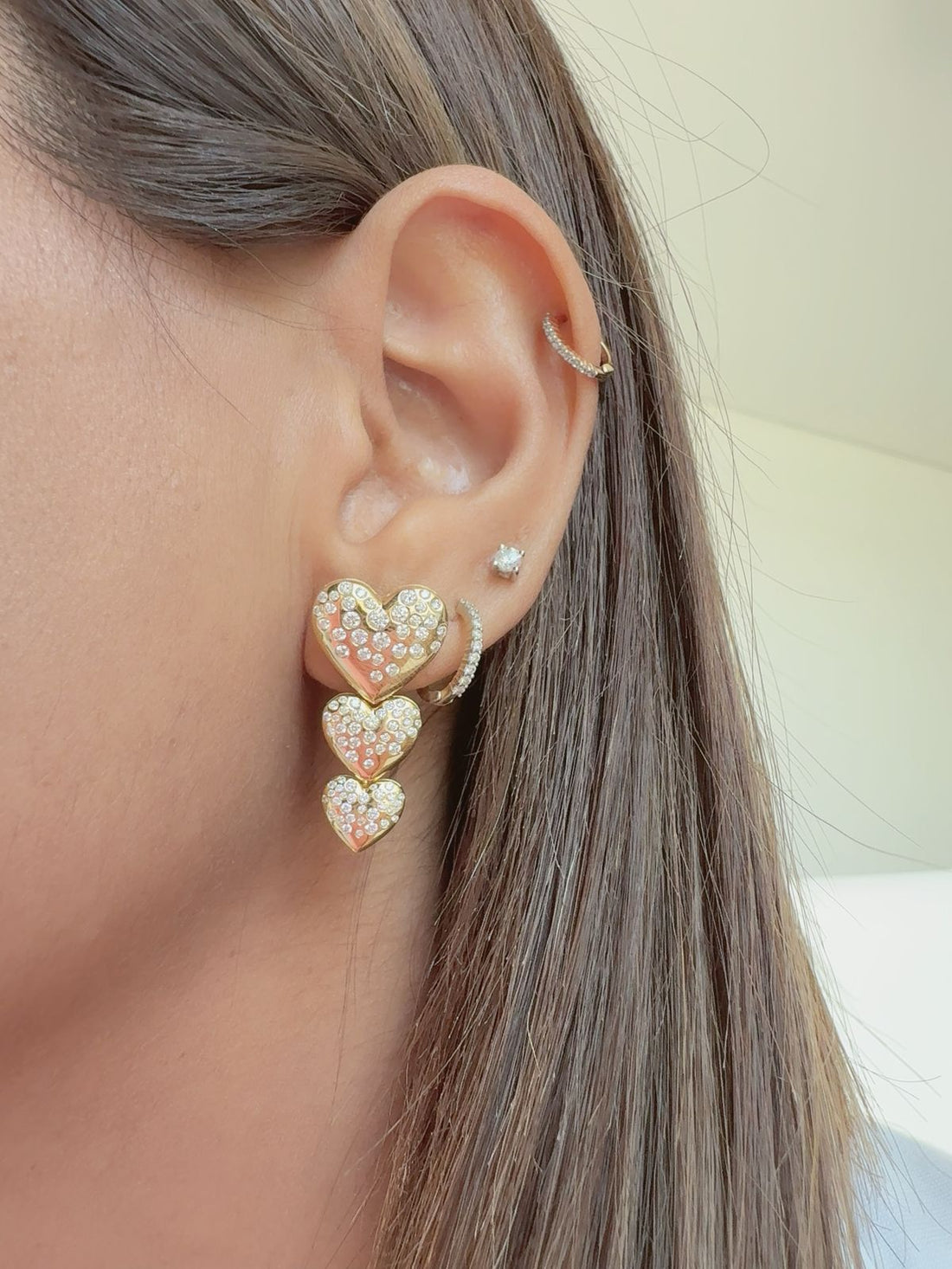 Luxury edit Detachable Heart Earrings